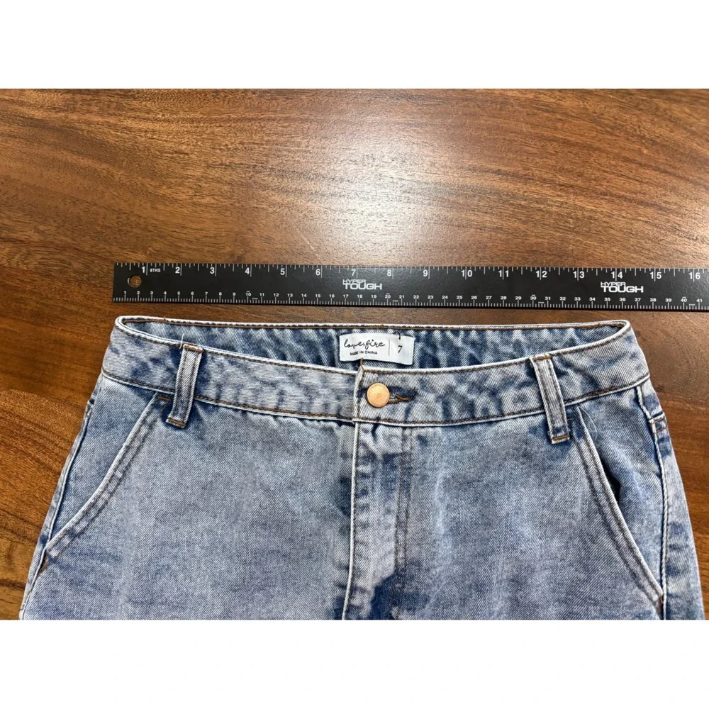 Light Wash Front Slit Cargo Denim Maxi Skirt Women Size 7 Y2K Grunge Streetwear